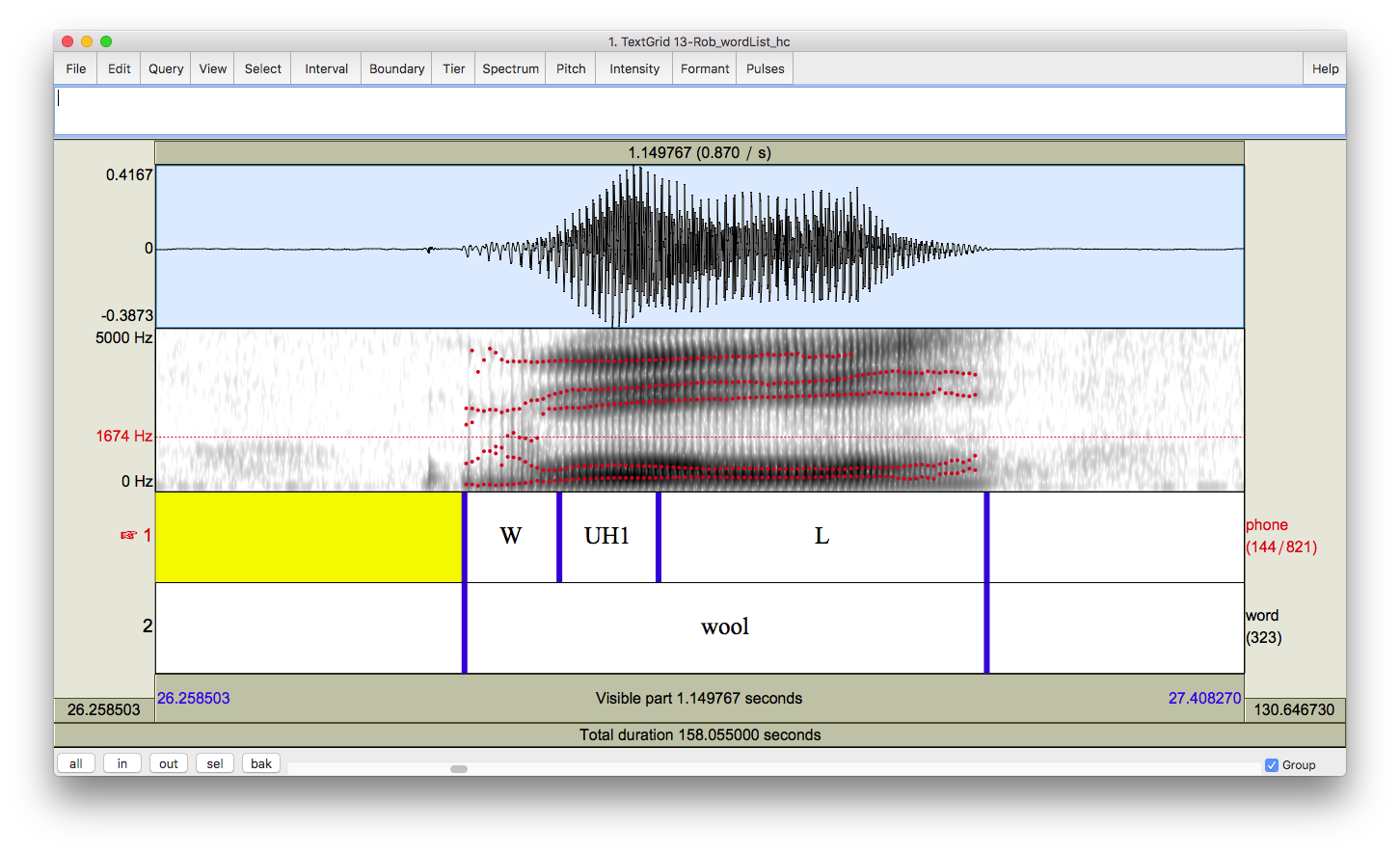 spectrogram of wool