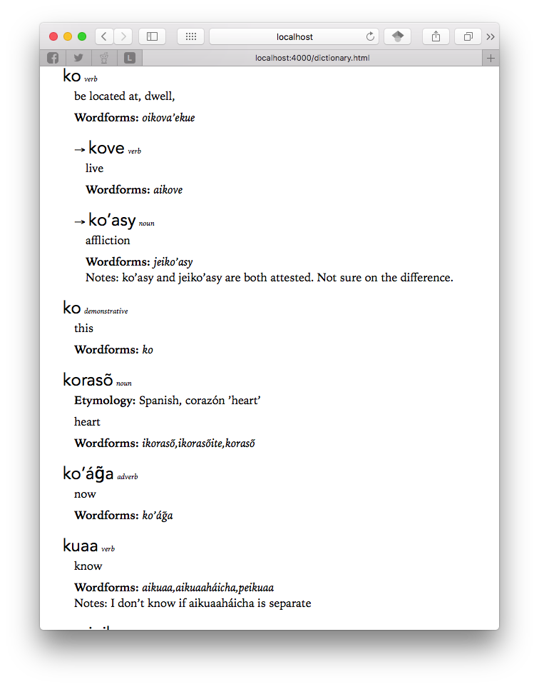 Guarani Dictionary screenshot