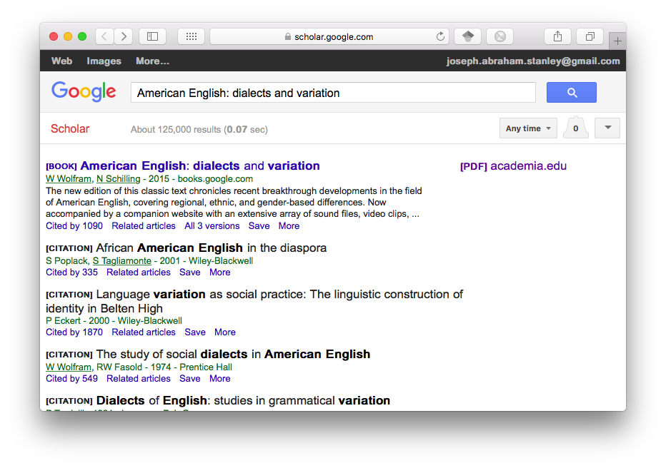 Google Scholar screenshot