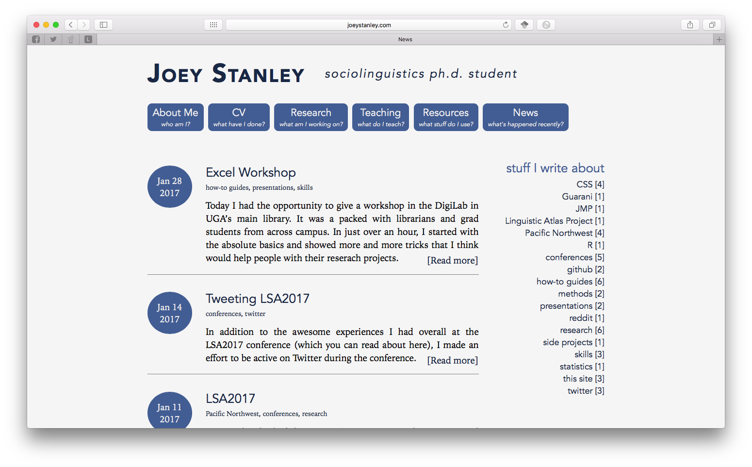 New site's blog